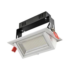 40W Geoled Interior Rectangular LED Tiltable Shop Downlight 245mm*160mm*145mm