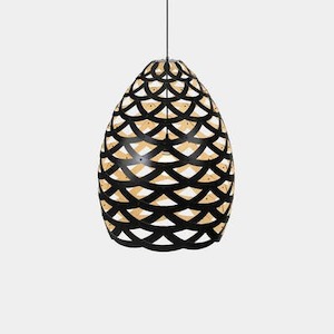 Electric light fittings: Black Exterior Tui Pendants by David Trubridge