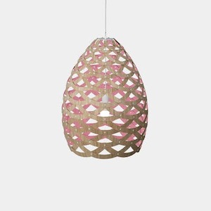 Electric light fittings: Pink Tui Pendants by David Trubridge