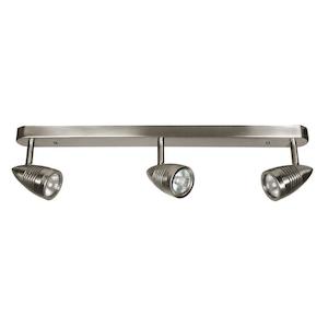 12V Interior Triple Spotlight Bar (Brushed Chrome/White) 580L x 55W x 25D