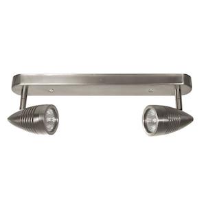 Electric light fittings: 12V Interior Spotlight Bar (Brushed Chrome Double) 330L x 55W x 25D