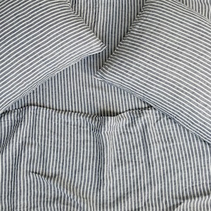 Chambray Stripe Linen Duvet Cover