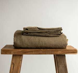 Light Olive Linen Flat Sheet