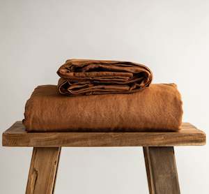 Rust Linen Flat Sheet