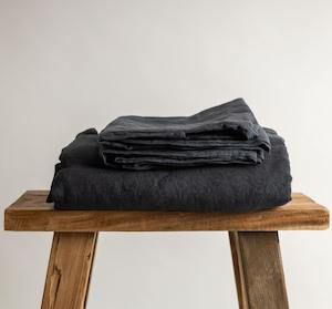 Midnight Blue Linen Flat Sheet