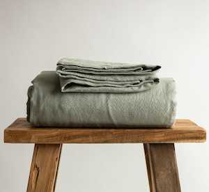 Sage Green Linen Flat Sheet