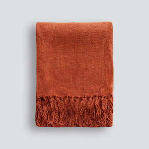 Linen - household: Serenade Throw - Burnt Orange