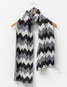 Grey/Black/Silver Chevron Scarf