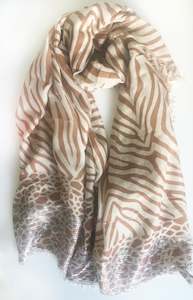 Peach Zebra w/Sequins Scarf