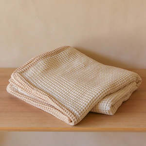 Linen - household: Pique Waffle Throw - Latte