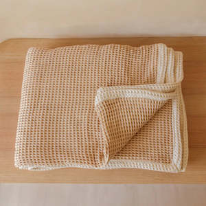 Linen - household: Pique Waffle Throw - Natural