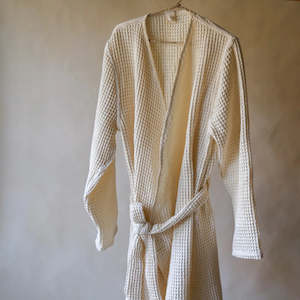 Linen - household: Pique Waffle Bathrobe - Natural