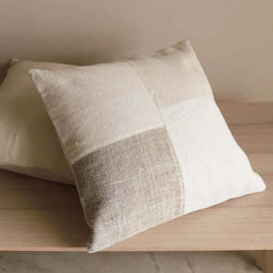 Linen - household: Grid Patch Cushion