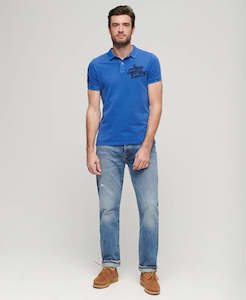 Superdry Applique Classic Fit Polo - Monaco Blue