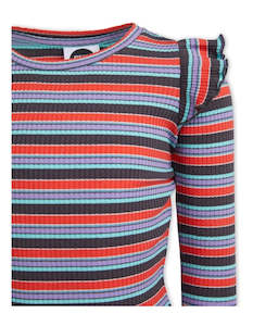 EVE GIRL ALLSORTS L/S RIB TEE - Stripe