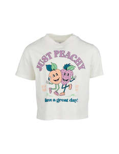 Girls: EVE GIRL JUST PEACHY TEE - White