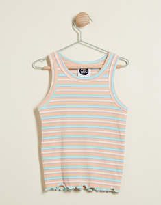 Girls: EVE GIRL STEVIE RIB TANK - Stripe