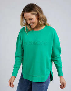 Womens Sweatshirts Crews: FOXWOOD SIMPLIFIED CREW - BRIGHT GREEN