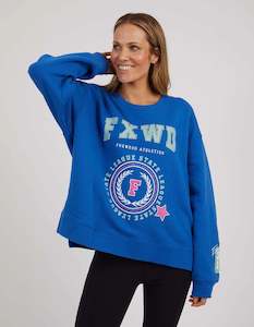 Womens Sweatshirts Crews: FOXWOOD GET THERE CREW - Blue