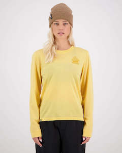 Womens Sweatshirts Crews: MONS ROYALE WOMENS ICON RELAXED L/S - Buttercup