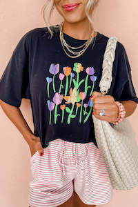 Womens T Shirts: PRICKLE & POLLY - Flower Tee