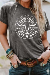 Womens T Shirts: PRICKLE & POLLY - Cowboys Tee