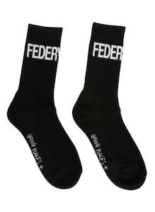 FEDERATION LOGO SOCKS - 2 PACK M/L - BLACK/WHITE