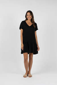 HUMIDITY MILANO SHIFT DRESS - BLACK