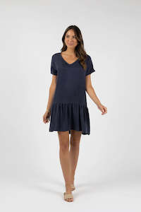 HUMIDITY MILANO SHIFT DRESS - NAVY