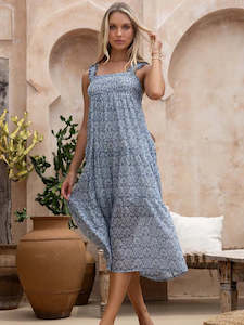 HUMIDITY VACAY ARIES DRESS - BLUE PRINT