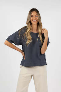 HUMIDITY LAGOON BLOUSE - STEEL