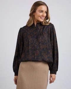 30 Off Clearout: FOXWOOD BELLADONNA FLORAL TOP - Black Floral