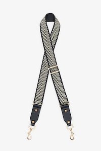 Bag Straps: ANTLER BAG STRAP - Gold Arrows Black