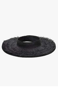 Hats: ANTLER NOIR PALMA WIDE-BRIMMED VISOR