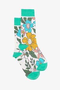 ANTLER SOCKS - FLOWER MARKET - GREEN