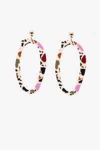 ANTLER EARRINGS  - TERAZO HOOP