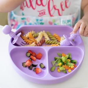 Divided Plates: Bumkins | Silicone Grip Dish - Lavender