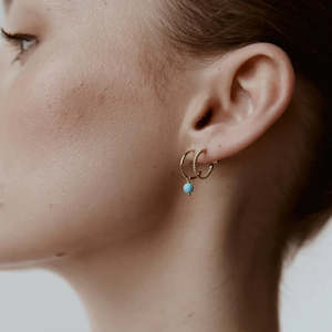 Womenswear: SILK & STEEL - SUPERFINE MINI ROPE HOOPS GOLD