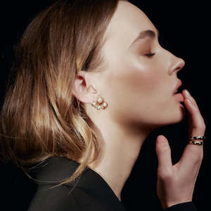 SILK & STEEL - RADIANT EAR JACKETS - PEARL + GOLD