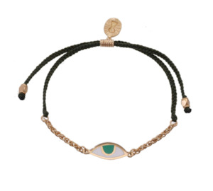 Tiger Frame - Chain & Cord Eye Protection Bracelet - Olive Green - Gold