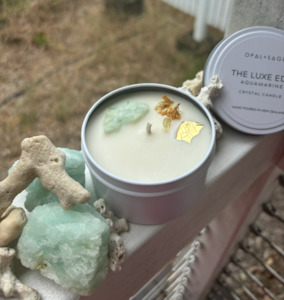 OPAL + SAGE x THE LUXE EDIT - AQUAMARINE CRYSTAL CANDLE