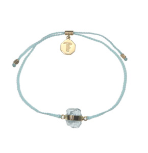 TIGER FRAME - AQUAMARINE CRYSTAL BRACELET - MINT GOLD