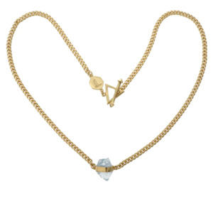 Womenswear: TIGER FRAME - NECKLACE - ROUGH GEM - AQUAMARINE - GOLD