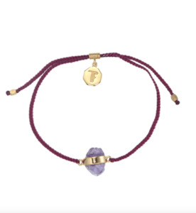 TIGER FRAME - AMETHYST CRYSTAL BRACELET - BURGUNDY GOLD