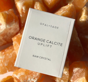 OPAL + SAGE - BOXED CRYSTAL - ORANGE CALCITE