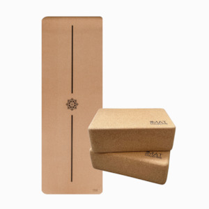 Cork yoga bundle - Yoga mat and blocks SAVE $63!