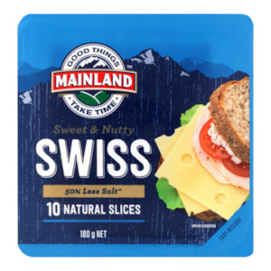 Mainland Swiss Cheese Slices - 180g