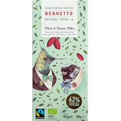 Bennetto Mint & Cocoa Nibs Chocolate 100gm