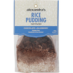 General store operation - mainly grocery: Alexandra's Rice Pudding Chocolate & Blueberry 230g