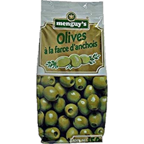 General store operation - mainly grocery: Olives Green Anchovy Menguys 150gm